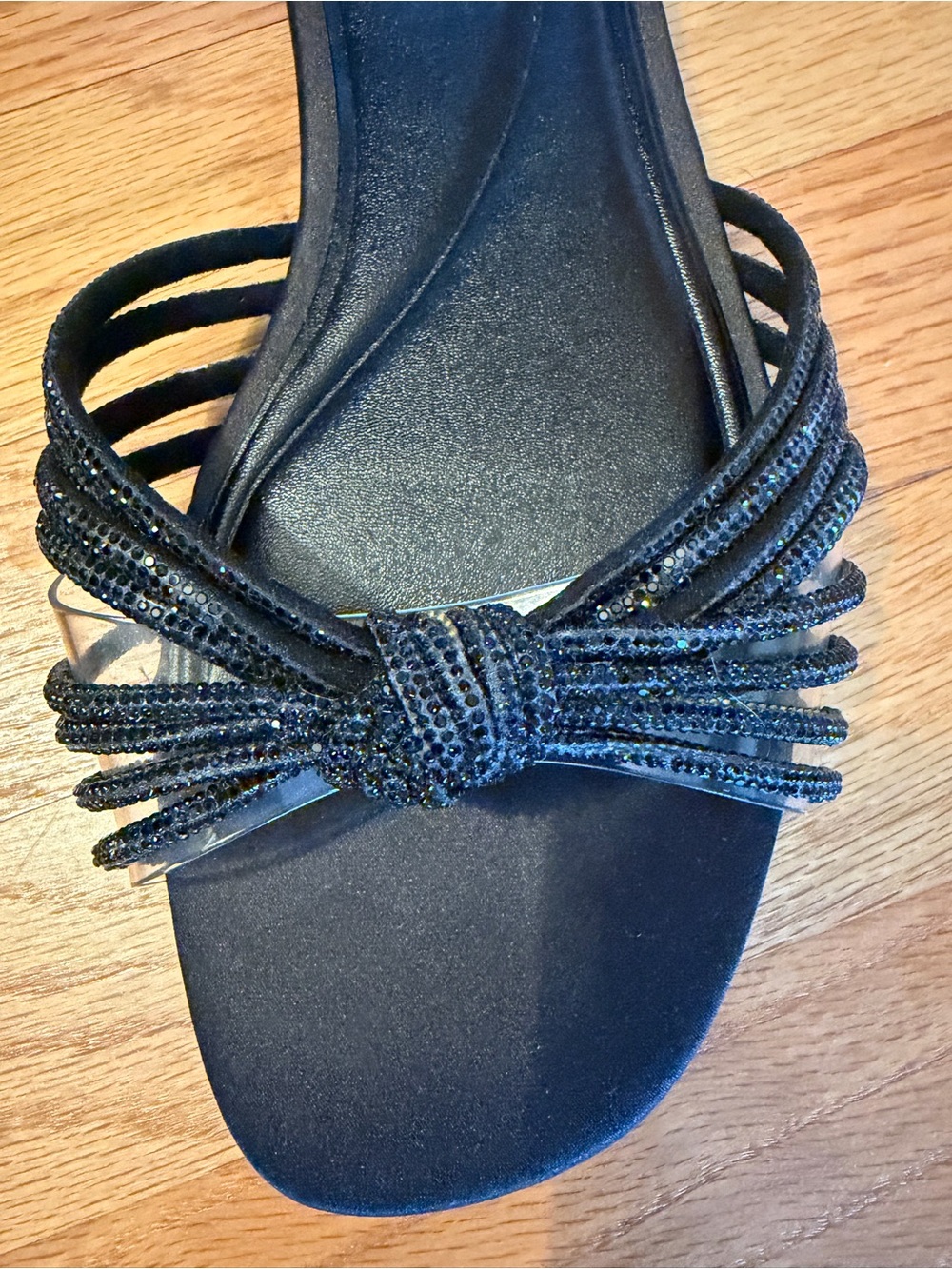 Zara women’s black slide sandals with a subtle touch of sparkle. European sz 40 - Picture 4 of 4